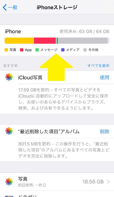 iphoneストレージ